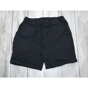 The Hundreds Men's Black Cotton Chino Shorts Drawstring Logo Slash Pockets